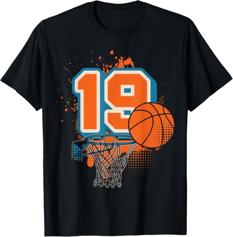 100% Cotton 19th Birthday Boy Basketball Player Basketball 19 Years Old T-Shirt Hoodie, Sweatshirt | HypeCrazeTee.com