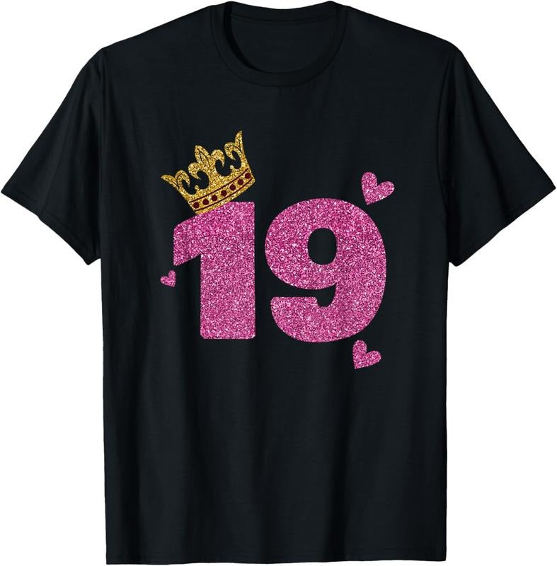 100% Cotton 19th Birthday Crown 19 Years Old Bday T-Shirt Hoodie, Sweatshirt | HypeCrazeTee.com