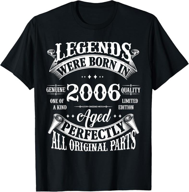100% Cotton 19th Birthday Vintage Legends Born In 2006 19 Years Old T-Shirt Hoodie, Sweatshirt | HypeCrazeTee.com