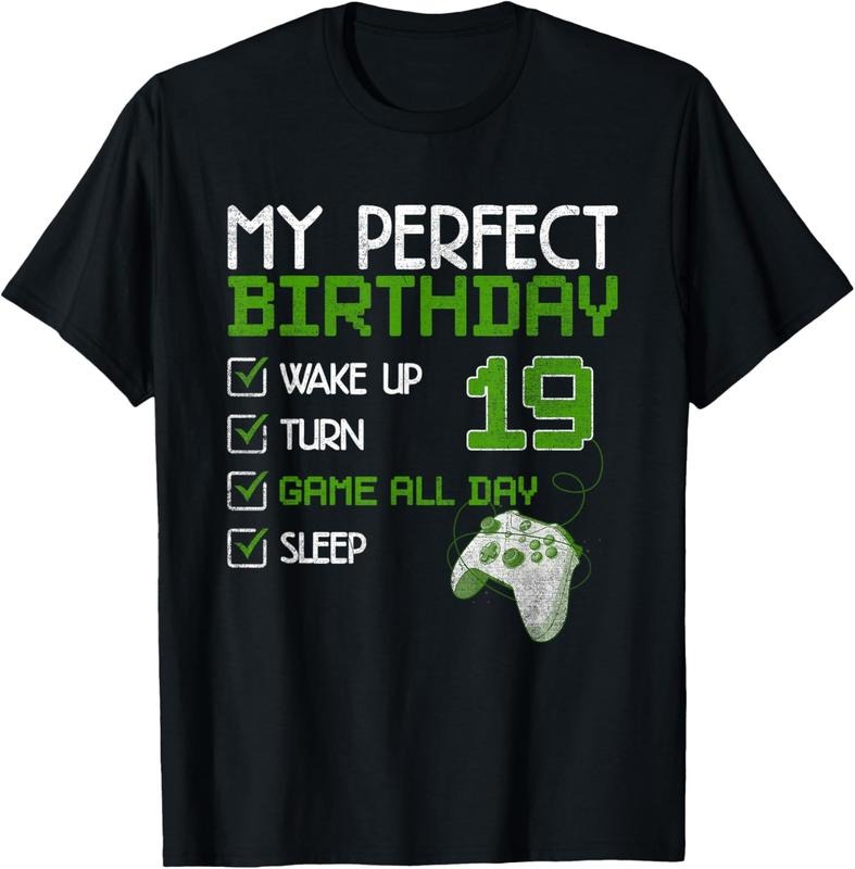 100% Cotton 19th Perfect Birthday Men Boys Gamer Gaming Gift 19 Year Old T-Shirt Hoodie, Sweatshirt | HypeCrazeTee.com
