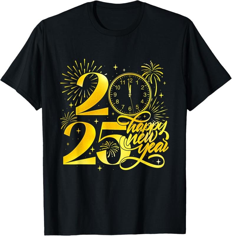 100% Cotton 2025 Happy New Year - New Year's Eve New Year Party T-Shirt Hoodie, Sweatshirt | HypeCrazeTee.com