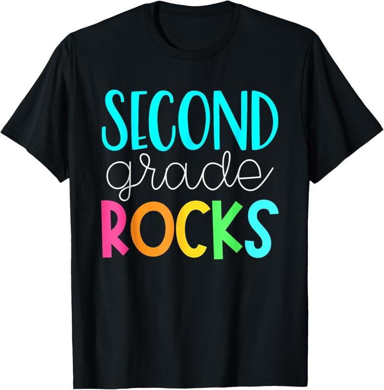 100% Cotton 2nd grade rocks rocking 2nd grade teacher T-Shirt Hoodie, Sweatshirt | HypeCrazeTee.com