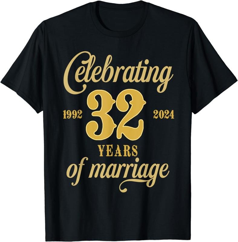 [100% Cotton]32 Years of Marriage 1992 Couple 32nd Wedding Anniversary T-Shirt Hoodie, Sweatshirt | HypeCrazeTee.com