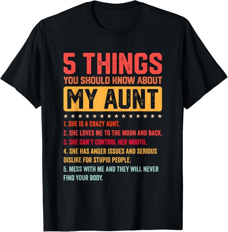 100% Cotton 5 Things You Should Know About My Auntie Funny Aunt T-Shirt Hoodie, Sweatshirt | HypeCrazeTee.com