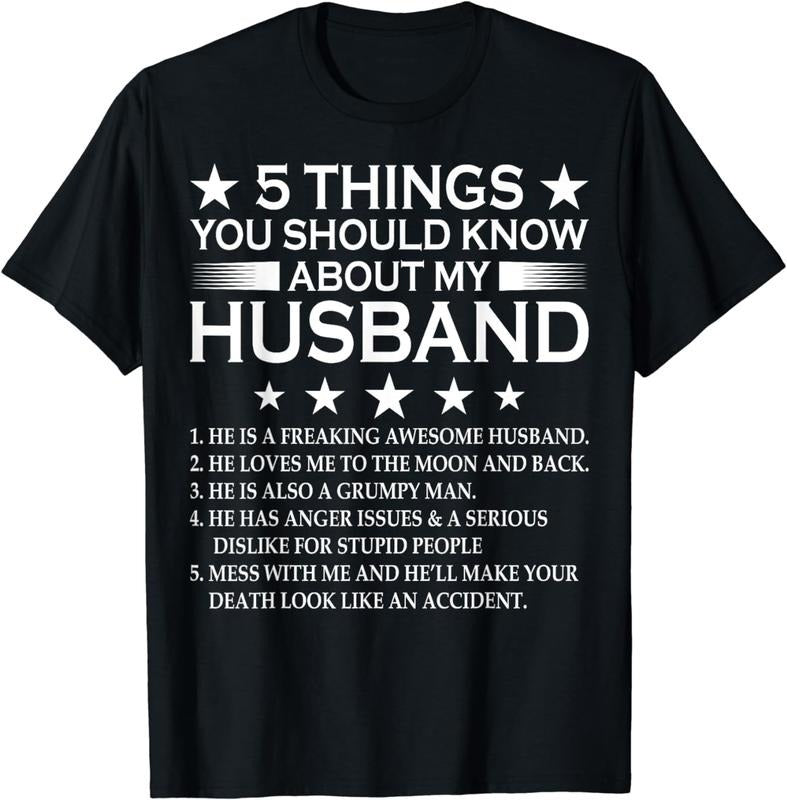 [100% Cotton]5 Things You Should Know About My Husband Marriage T-Shirts, Hoodie, Sweatshirt
