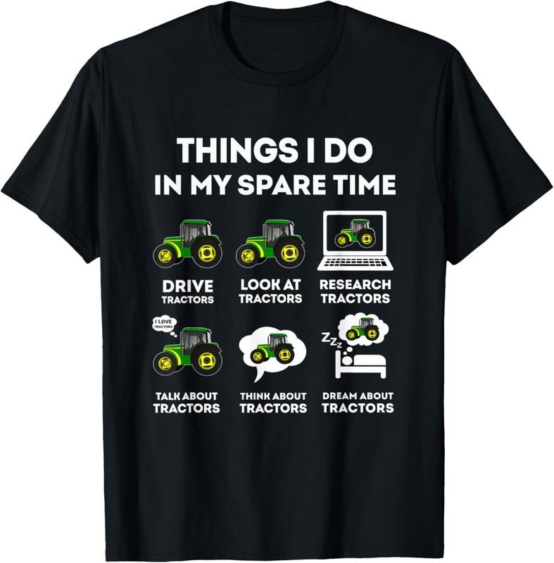 100% Cotton 6 Things I Do In My Spare Time Tractor Funny Farmers T-Shirt Hoodie, Sweatshirt | HypeCrazeTee.com