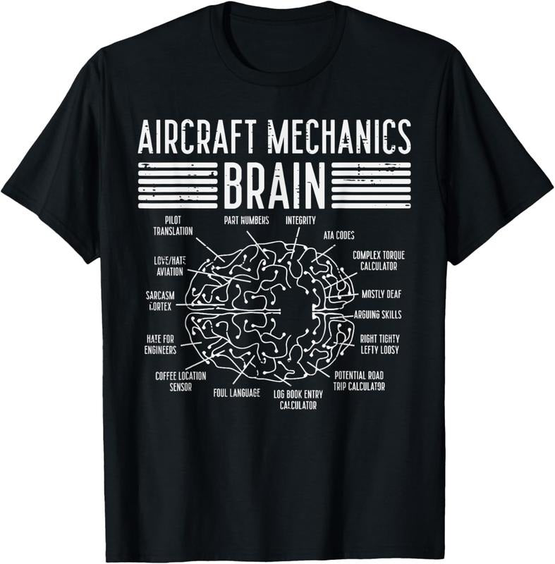 100% Cotton Aircraft Mechanics Brain Fun Airplane Maintenance Men Women T-Shirt Hoodie, Sweatshirt | HypeCrazeTee.com