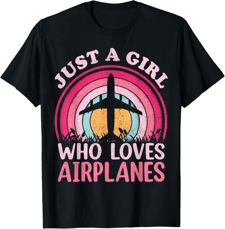 100% Cotton Airplane Lover Vintage Just A Girl Who Loves Airplanes T-Shirt Hoodie, Sweatshirt | HypeCrazeTee.com