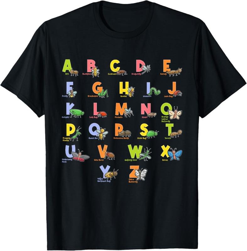 100% Cotton Alphabet Types of Insects Bug Lover Future Entomologist T-Shirt Hoodie, Sweatshirt | HypeCrazeTee.com