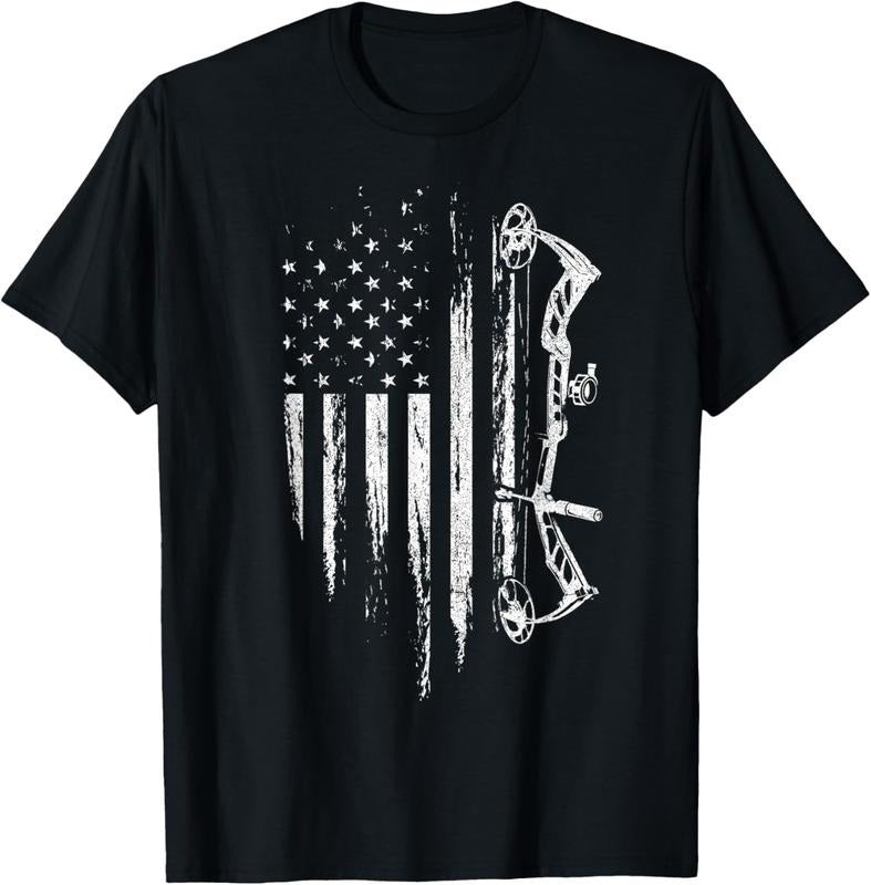 100% Cotton American Flag Bowhunting Bow Archery Gift For Deer Hunter T-Shirt Hoodie, Sweatshirt | HypeCrazeTee.com
