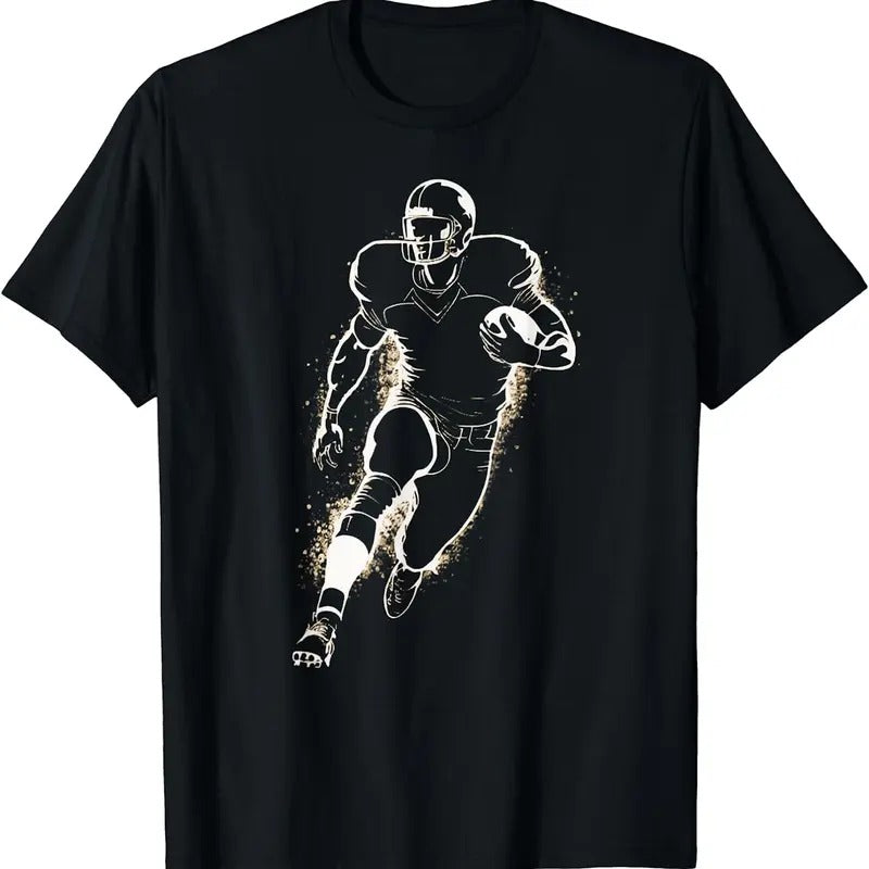 [100% Cotton]American Football Player Running With Ball T-Shirt Hoodie, Sweatshirt | HypeCrazeTee.com