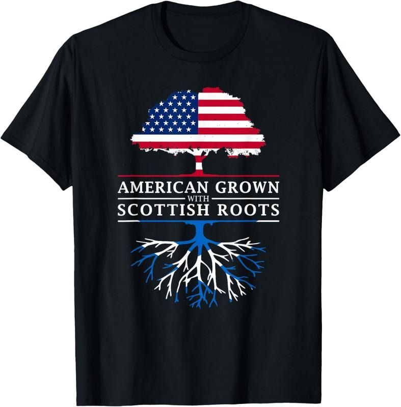 100% Cotton American Grown with Scottish Roots - Scotland T-Shirt Hoodie, Sweatshirt | HypeCrazeTee.com