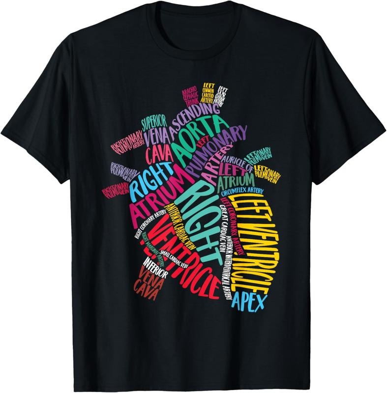 100% Cotton Anatomical Heart Design Cardiac Cardiovascular ICU Nurse T-Shirt Hoodie, Sweatshirt | HypeCrazeTee.com
