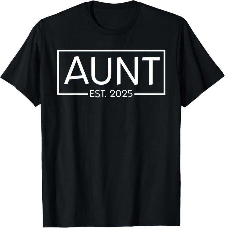 100% Cotton Aunt Est 2025 For New Aunt Expecting  Announcement T-Shirt Hoodie, Sweatshirt | HypeCrazeTee.com