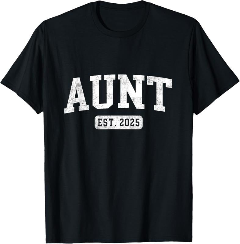 100% Cotton Aunt Est 2025 Promoted To Aunt Announcement T-Shirt Hoodie, Sweatshirt | HypeCrazeTee.com