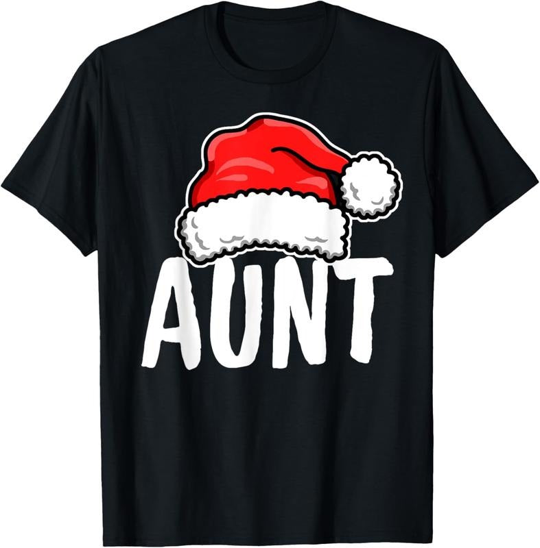 100% Cotton Aunt Santa Shirt, Matching Family Christmas Shirts Hoodie, Sweatshirt | HypeCrazeTee.com