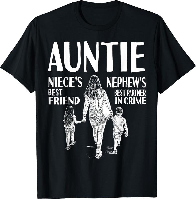 100% Cotton Auntie Niece's Best Friend Nephew's Best Partner In Crime T-Shirt Hoodie, Sweatshirt | HypeCrazeTee.com