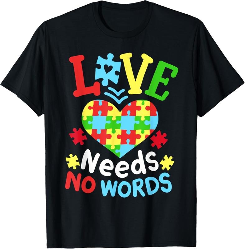 100% Cotton Autism Awareness Love Needs No Words T-Shirt Hoodie, Sweatshirt | HypeCrazeTee.com