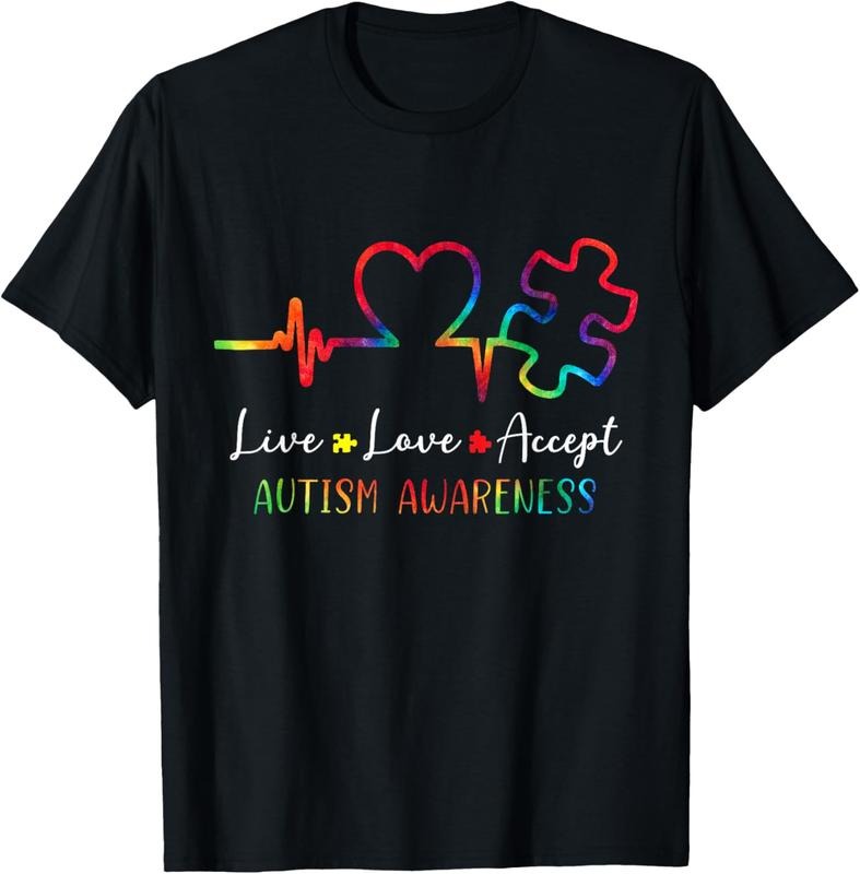 100% Cotton Autism Awareness Men Women  Live Love Accept Tie Dye T-Shirt Hoodie, Sweatshirt | HypeCrazeTee.com