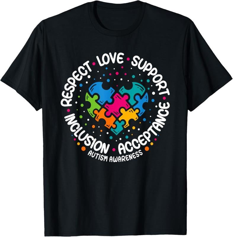 100% Cotton Autism Awareness Respect Love Support Blue Autism T-Shirt Hoodie, Sweatshirt | HypeCrazeTee.com