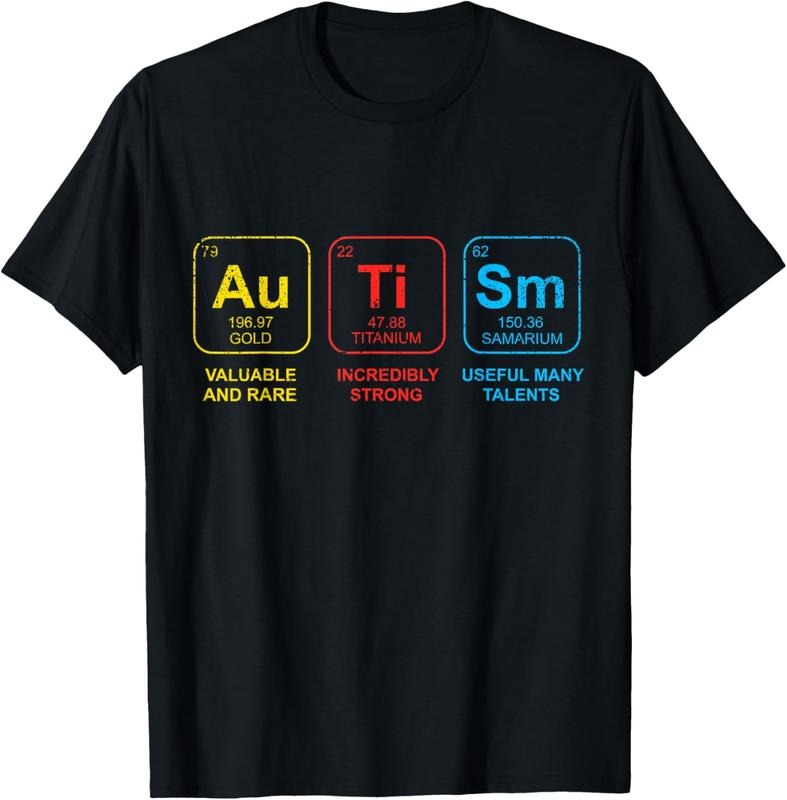 100% Cotton Autism Awareness Women Men  Elements Periodic Table ASD T-Shirt Hoodie, Sweatshirt | HypeCrazeTee.com