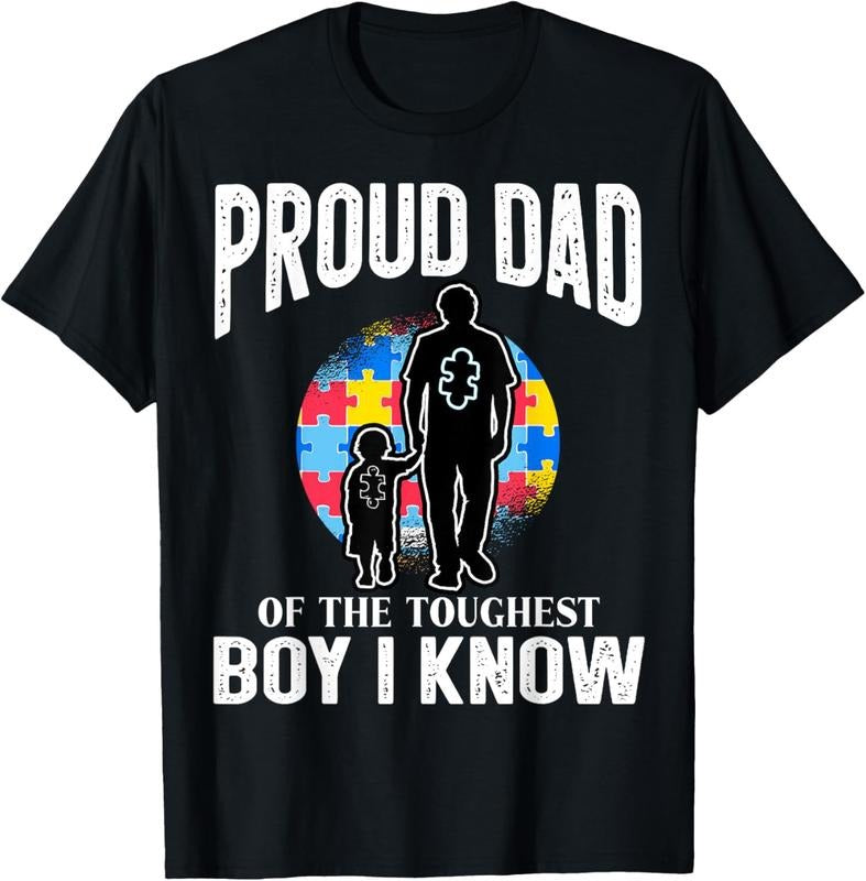 100% Cotton Autism Awareness for Proud Dad Support Autistic  T-Shirt Hoodie, Sweatshirt | HypeCrazeTee.com