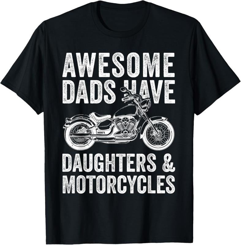 100% Cotton Awesome Dads Have Daughters And Motorcycle Father's Day 2024 T-Shirt Hoodie, Sweatshirt | HypeCrazeTee.com