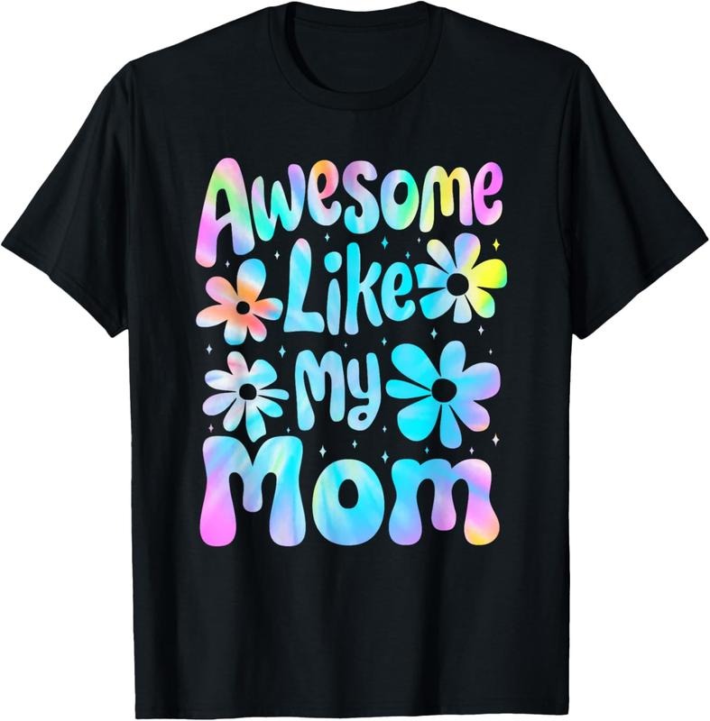 100% Cotton Awesome Like My Mom Mommy Groovy Graphic Mother's Day T-Shirt Hoodie, Sweatshirt | HypeCrazeTee.com