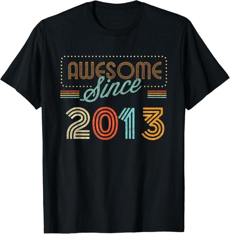 100% Cotton Awesome Since 2013 Year Of Birth Birthday T-Shirt Hoodie, Sweatshirt | HypeCrazeTee.com