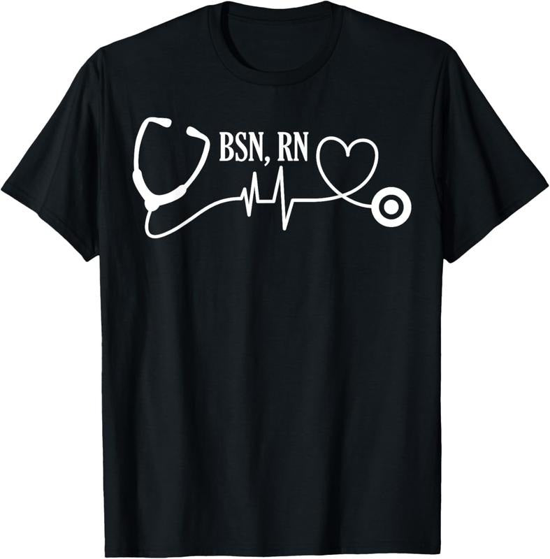 100% Cotton BSN RN Registered Nurse Medical Stethoscope Heartbeat EKG T-Shirt Hoodie, Sweatshirt | HypeCrazeTee.com