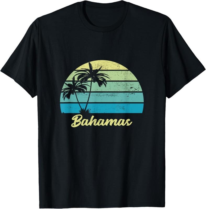 100% Cotton Bahamas Souvenir T Shirt Vacation Vintage Palm T-Shirt Hoodie, Sweatshirt | HypeCrazeTee.com