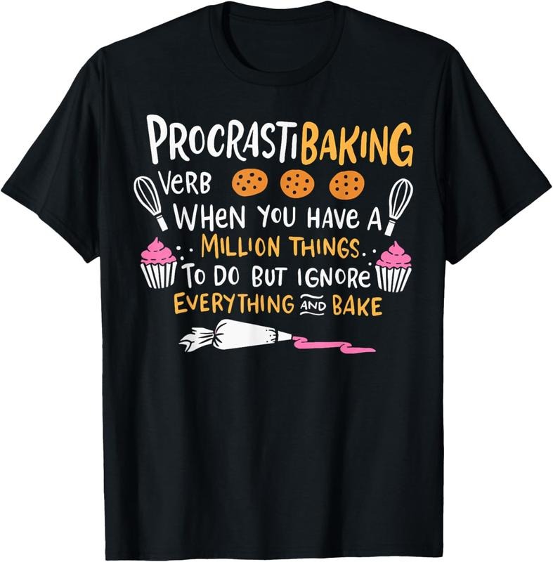 100% Cotton Baking Lover ProcrastiBaking Cake Decorator Baker T-Shirt Hoodie, Sweatshirt | HypeCrazeTee.com