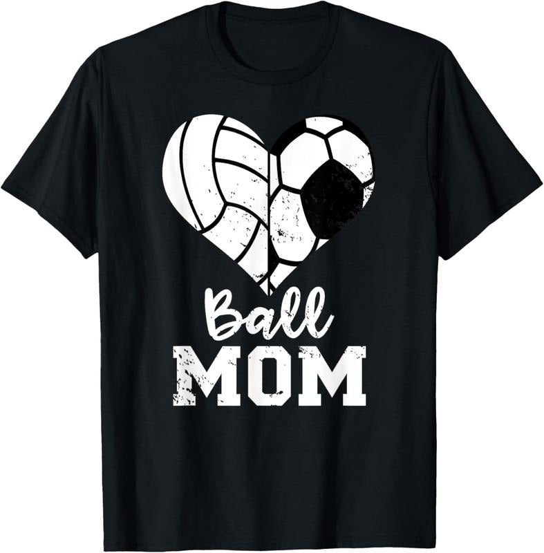 100% Cotton Ball Mom Heart Funny Soccer Volleyball Mom T-Shirt Hoodie, Sweatshirt | HypeCrazeTee.com
