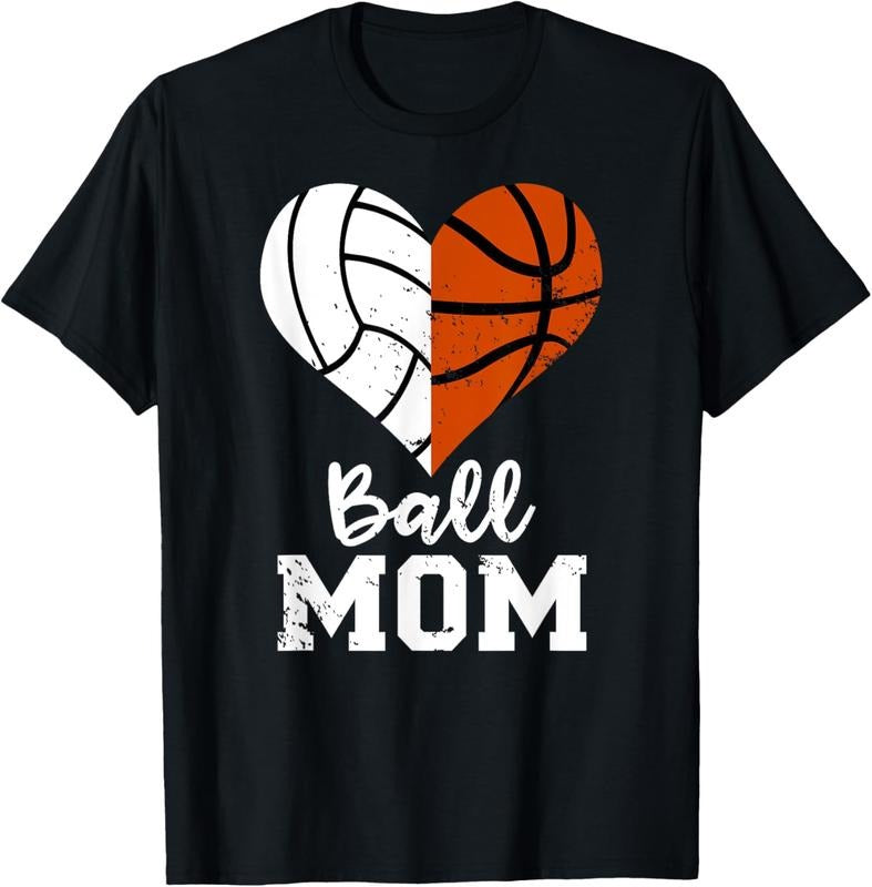 100% Cotton Ball Mom Heart Funny Volleyball Basketball Mom T-Shirt Hoodie, Sweatshirt | HypeCrazeTee.com