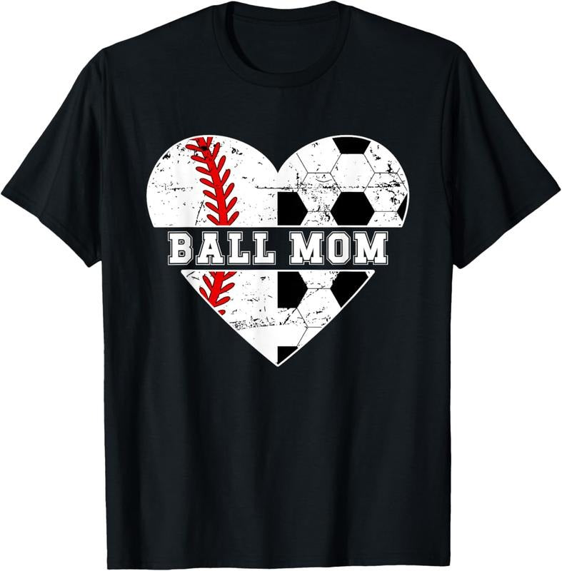 100% Cotton Ball Mom Heart Soccer Baseball Mom Soccer Baseball Mama T-Shirt Hoodie, Sweatshirt | HypeCrazeTee.com