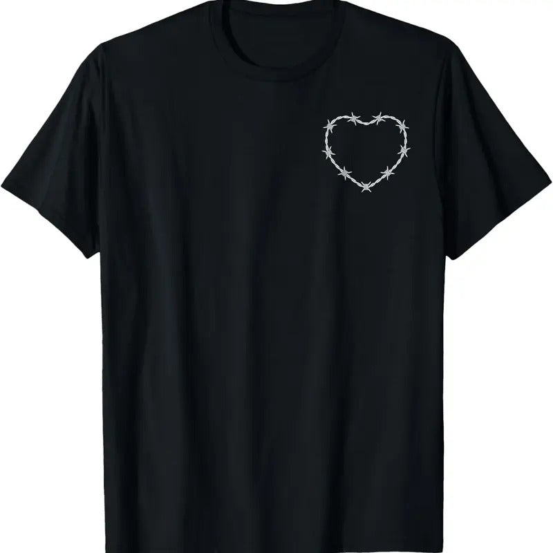 100% Cotton Barbed Wire Heart Grung Punk Aesthetics Subtle Art Egirl Emo T-Shirt Hoodie, Sweatshirt | HypeCrazeTee.com