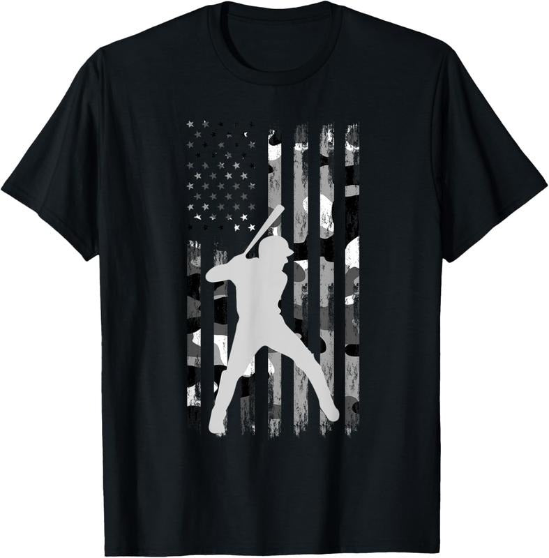 100% Cotton Baseball Player Gifts Teens Boys Men American Flag USA Camo T-Shirt Hoodie, Sweatshirt | HypeCrazeTee.com