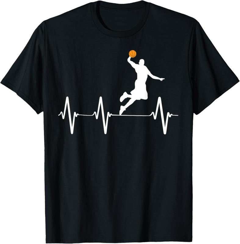 100% Cotton Basketball Heartbeat Shirts for Men and Boys T-Shirt Hoodie, Sweatshirt | HypeCrazeTee.com