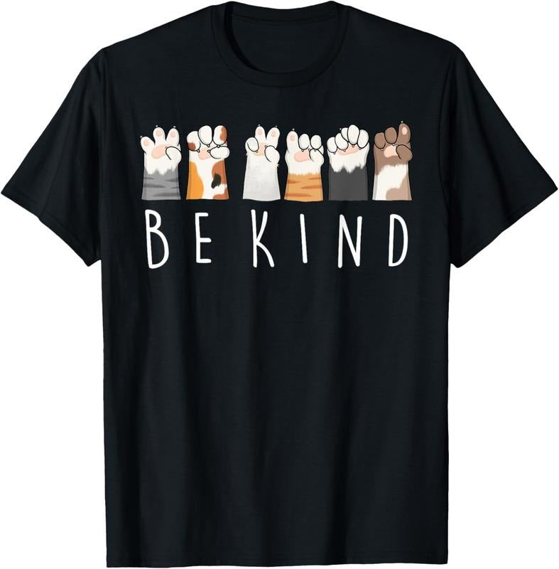 100% Cotton Be Kind ASL Sign Language Kindness Cat Paws Finger Signs T-Shirt Hoodie, Sweatshirt | HypeCrazeTee.com