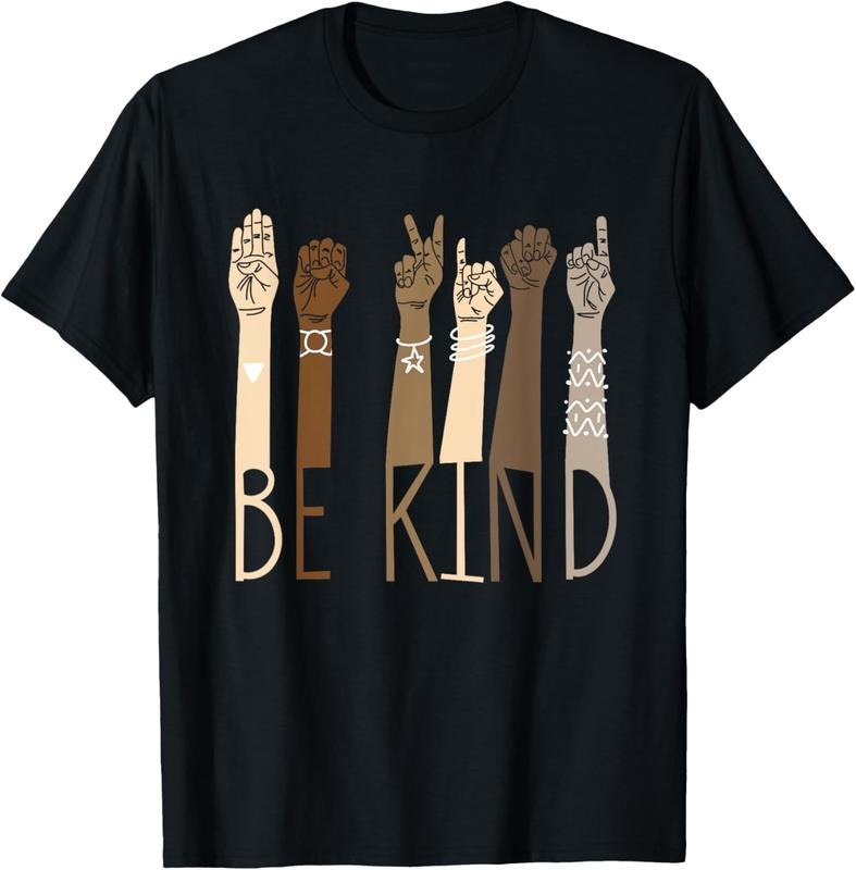 100% Cotton Be Kind Sign Language Hand Talking Teachers Interpreter ASL T-Shirt Hoodie, Sweatshirt | HypeCrazeTee.com