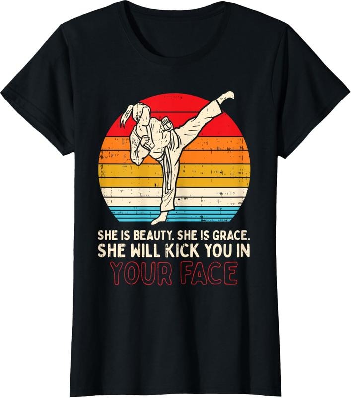 100% Cotton Beauty Grace Kick You In Face Girl Karate Taekwondo Gift T-Shirt Hoodie, Sweatshirt | HypeCrazeTee.com