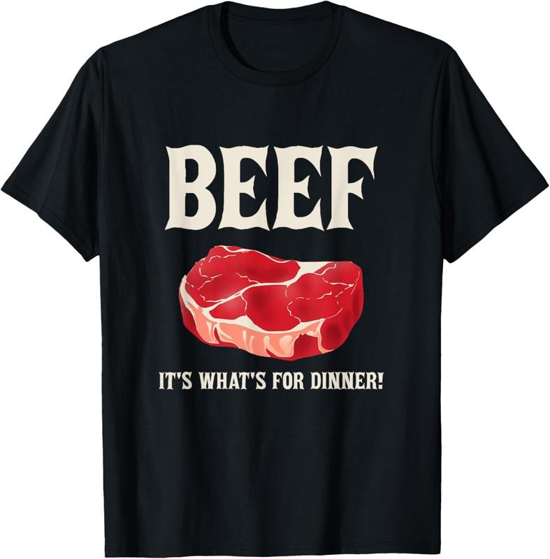 100% Cotton Beef It's What's For Dinner Beef Lovers Graphics T-Shirt Hoodie, Sweatshirt | HypeCrazeTee.com
