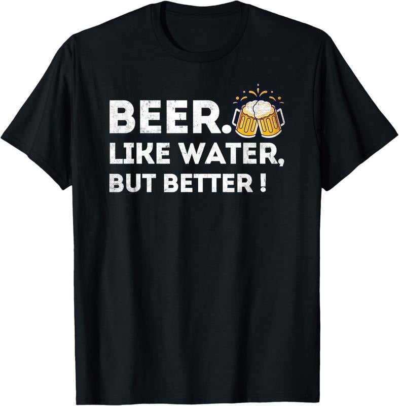 100% Cotton Beer. Like Water, But Better - Funny Beer Drinker T-Shirt Hoodie, Sweatshirt | HypeCrazeTee.com