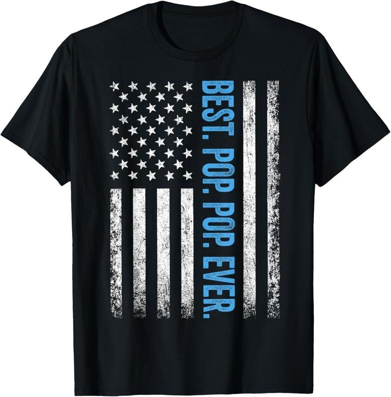 100% Cotton Best Pop pop Ever Vintage American Flag Fathers Day Gift Dad T-Shirt Hoodie, Sweatshirt | HypeCrazeTee.com