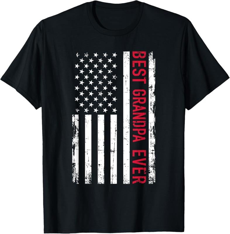 100% Cotton Best grandpa ever US american flag T-Shirt Hoodie, Sweatshirt | HypeCrazeTee.com