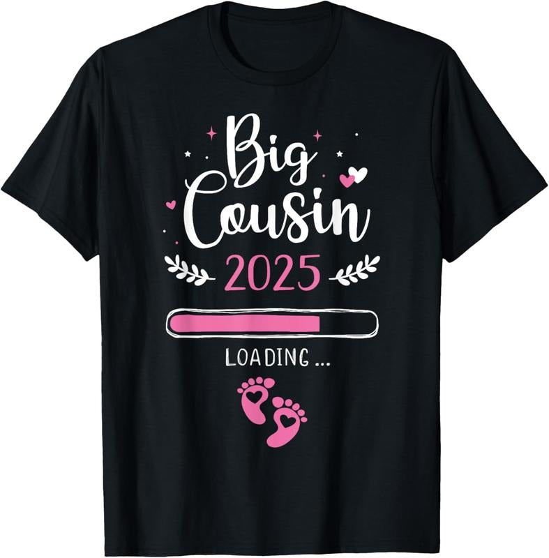 100% Cotton Big cousin loading 2025 for pregnancy announcement T-Shirt Hoodie, Sweatshirt | HypeCrazeTee.com