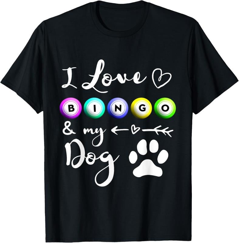 100% Cotton Bingo for Women I love Bingo and my Dog Gift T-Shirt Hoodie, Sweatshirt | HypeCrazeTee.com