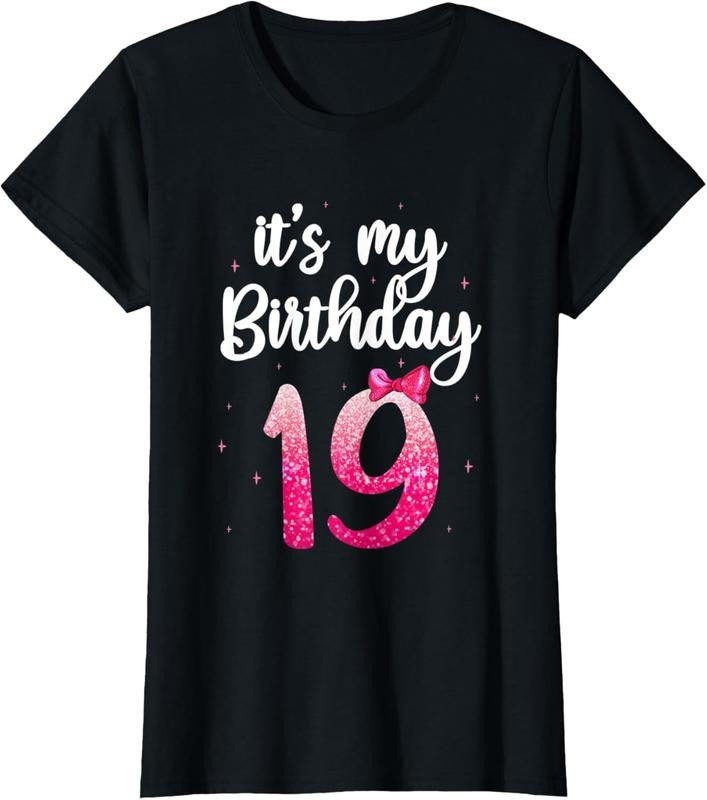 100% Cotton Birthday Tee Girl Cute It's my 19th Birthday 19 Years Old T-Shirt Hoodie, Sweatshirt | HypeCrazeTee.com