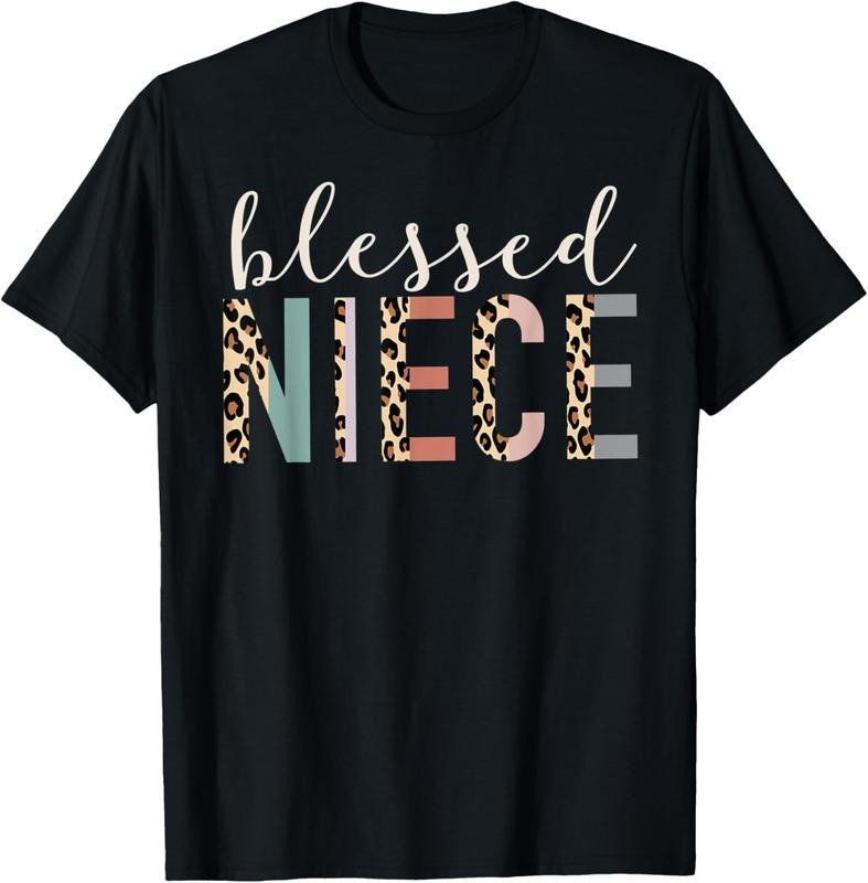 100% Cotton Blessed Niece Gifts From Auntie Cute Leopard Print T-Shirt Hoodie, Sweatshirt | HypeCrazeTee.com