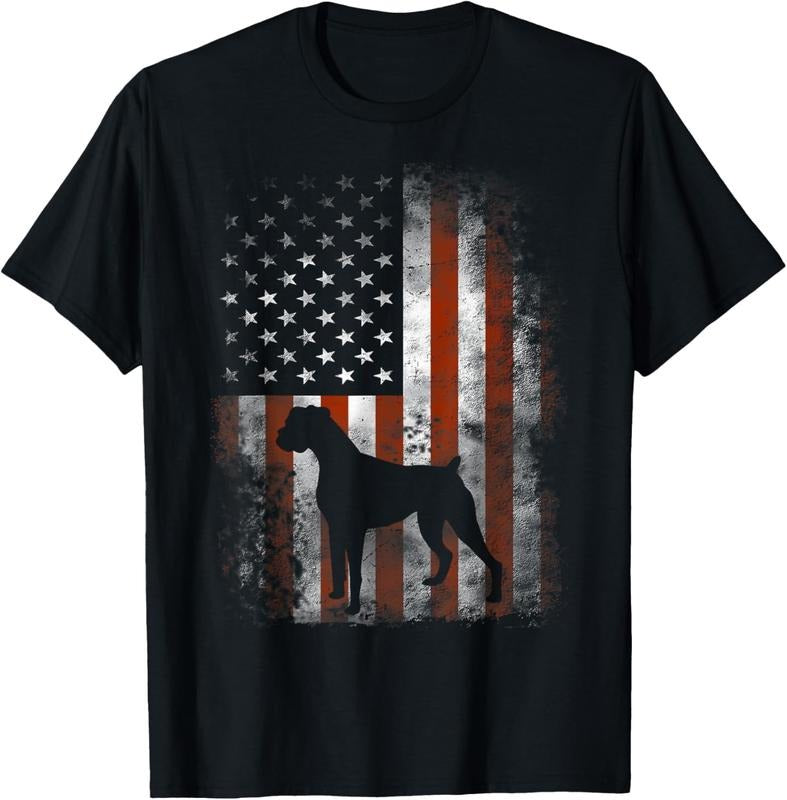 100% Cotton Boxer American Flag Shirt USA 4th Of July Dog T-shirt Gifts T-Shirt Hoodie, Sweatshirt | HypeCrazeTee.com